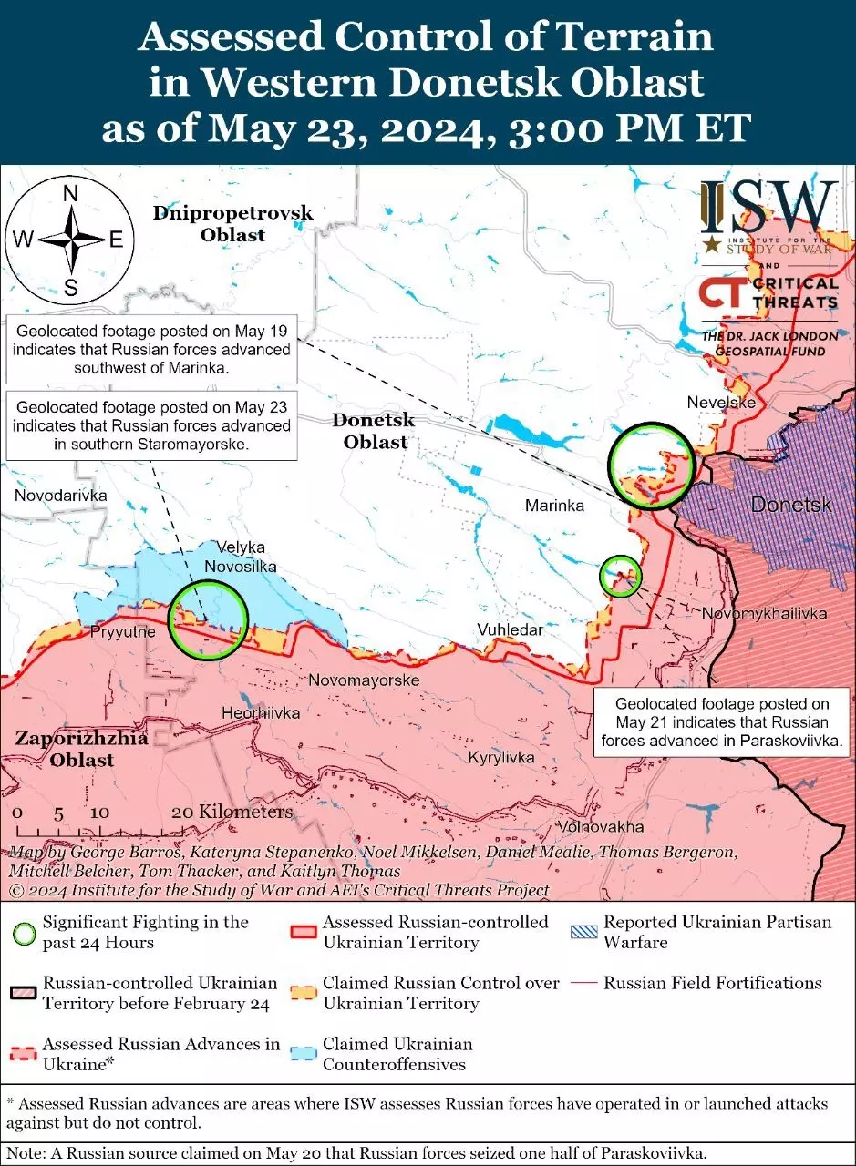 ISW: Солдаты ВС РФ на мотоциклах продвинулись на стыке Запорожской и Донецкой областей