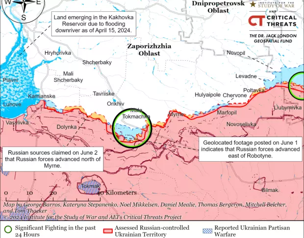ISW: ВС РФ продвинулись к северо-востоку от Работино