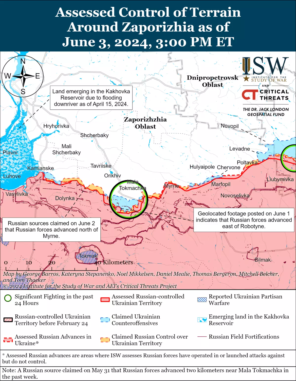 ISW: ВС РФ продвинулись к северо-востоку от Работино